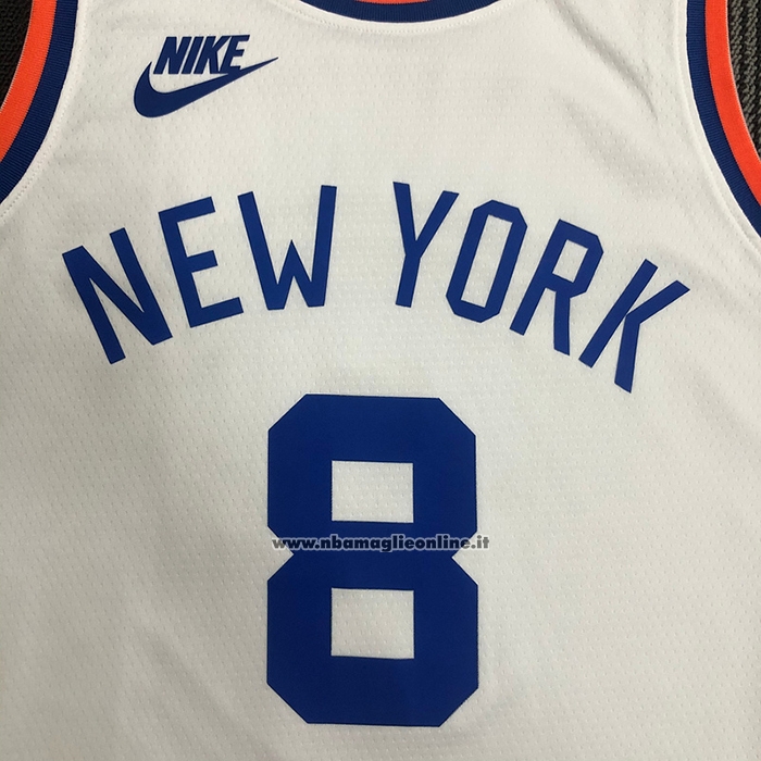 Maglia New York Knicks Kemba Walker #8 75th Anniversary Bianco